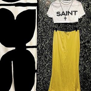 Elegant Yellow Maxi Skirt